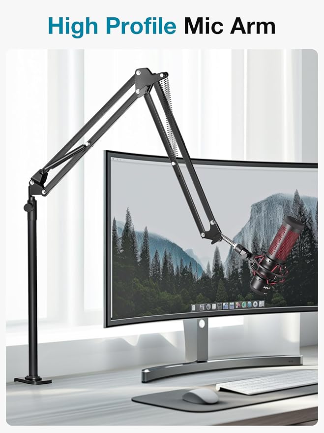 InnoGear Desk Mic Stand, 360° Rotatable Overhead Mic Boom Arm Microphone Stands - Image 2