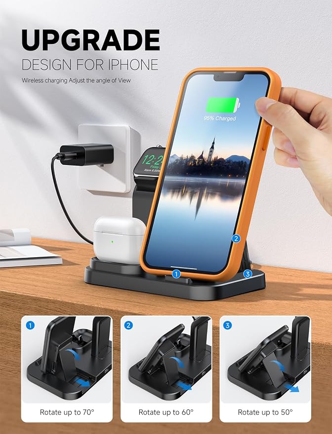 Wireless Charging Station 3 in 1 RJR Compatible - Image 5