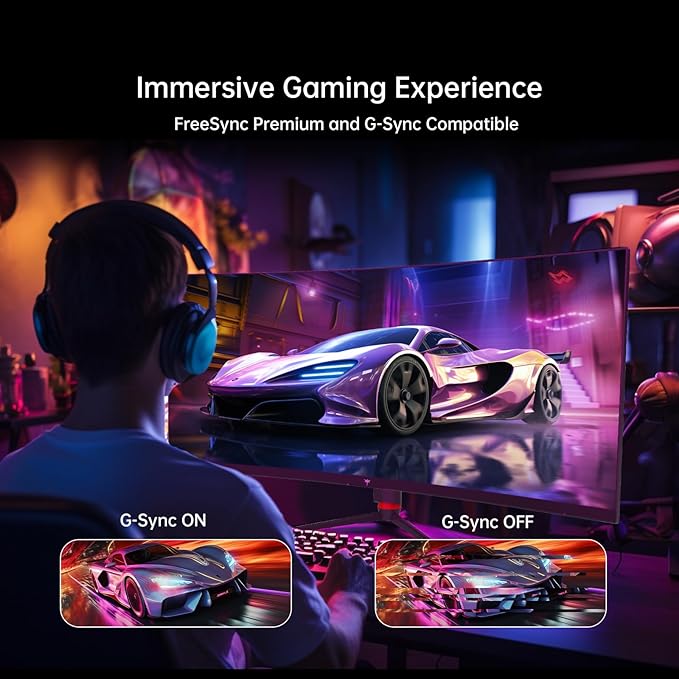 KTC 34 Inch Curved Ultrawide Gaming Monitor, 3440x1440p 165Hz 1ms, 1500R Curved - Image 5