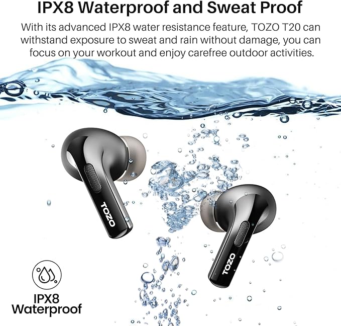 TOZO T20 Wireless Earbuds Bluetooth Headphones 48.5 Hrs Playtime - Image 6
