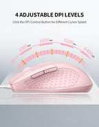 TECKNET Wired Mouse, 6-Button Corded - Image 2