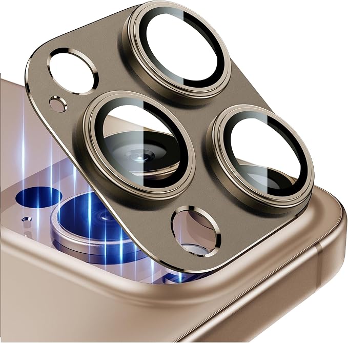Esanik Upgrade 2 Pack for iPhone 16 Pro/iPhone 16 Pro Max Camera Lens Protector by Esanik