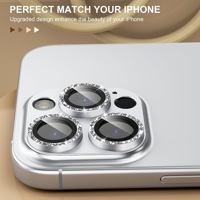 beuxece Compatible for iPhone 16 Pro/iPhone 16 Pro Max Camera Lens Protector - Image 4
