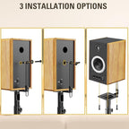 Mounting Dream Black Alloy Steel Speaker Stands, Height Adjustable Bookshelf - Image 6