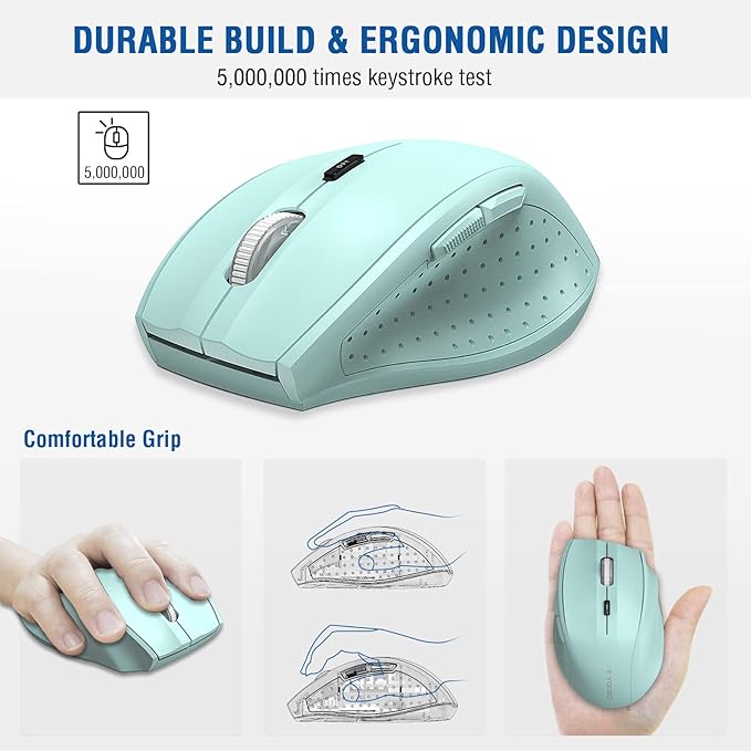 E-YOOSO Wireless Mouse for Laptop, Portable Optical Computer Mouse, 6 Buttons - Image 4