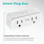 KMC Smart Plug Duo 4-Pack, 2-Outlet Wall Plug Extender, Smart Outlet Splitter - Image 2