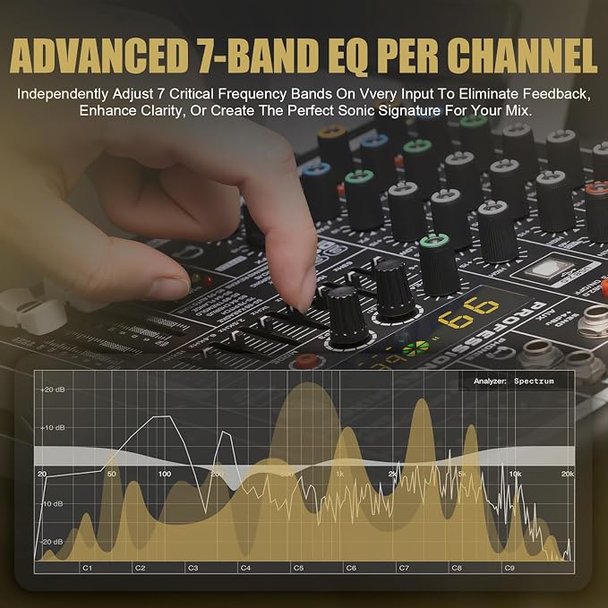 Professional Audio Mixer 4 Channel Sound Board Console System 99 DSP DJ Mixer - Image 5