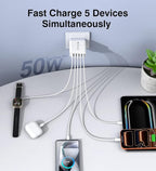 USB C Charger Block, 60W 5-Port Type C Charger Fast Charging Block, USBC USB - Image 4