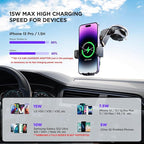 Wireless Car Charger, 【7 Colored RGB Backlit】 Mosurr 15W Auto Clamping Phone - Image 3