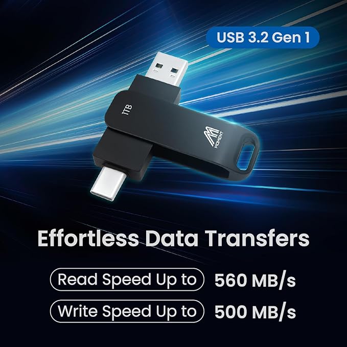 MMOMENT MU P50 1TB External SSD – USB-C & USB-A Portable Solid State Drive - Image 2