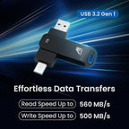 MMOMENT MU P50 1TB External SSD – USB-C & USB-A Portable Solid State Drive - Image 2