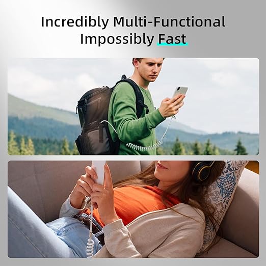 MFish 4-in-1 USB C Charging Cable, 6 Ft Type C to Type C Cable, 240W Fast - Image 4