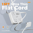 Extension Cord Flat Long Power Strip 15 FT, TESSAN Surge Protector Power Strip - Image 7