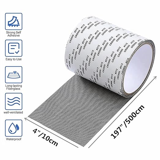 Extra Wide 4” X 197” Window Screen Repair Tape Kit, Strong Adhesive Fiberglass - Image 2