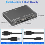 7-in-1 Multi Memory Card Reader, USB 3.0 SD Card Reader Writer Read 7 Cards - Image 5