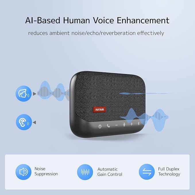 NUROUM A15 Conference Speaker and Microphone, Portable Bluetooth Wireless - Image 6
