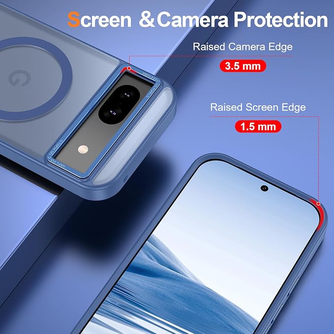 Magnetic for Google Pixel 8a Case, Shockproof Slim Translucent Matte Anti-Slip - Image 3