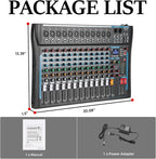 12 Channel Audio Interfacer Sound Board Mixer DJ Mixer 16-Bit DSP Effect USB - Image 9