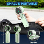 Portable Handheld Turbo Fan, 5 Gear Wind, Battery Operated, 3 IN 1 Hand Fan - Image 5