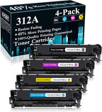4 Pack 312A | CF380A CF381A CF382A CF383A Remanufactured Toner Cartridge by JCTONER