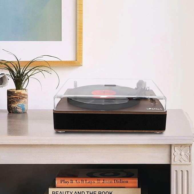LP&No.1 Record Player with Stereo Speakers, 3-Speed Belt-Drive Turntable - Image 7