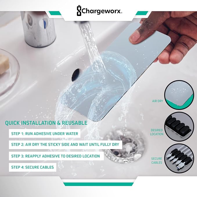 Magnetic Cable Clips – Chargeworx Cord Organizer - Image 4