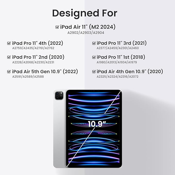 Leather Keyboard Case for iPad Air 5th 4th Generation 10.9 inch Pro 11 - Image 2