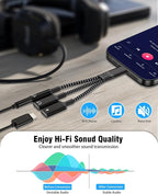 tavalmax USB C Splitter, USB C to 3.5mm Headphone and Charger Adapter, USB - Image 3