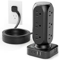 Tower Surge Protector Power Strip, 12 AC Outlets & 8 USB Ports, Flat Plug 5FT by TenTrend