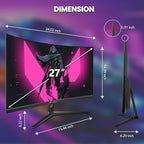 CRUA 27" Curved Gaming Monitor, 280Hz FHD, 1800R VA Panel, 120% sRGB, Support - Image 6