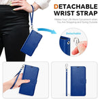 TUCCH Case Wallet for Galaxy S25 Edge, Removable Wrist Strap PU Leather - Image 6