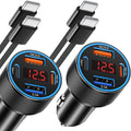 65W iPhone Car Charger Fast Charging, Dual USB-C & USB-A Cigarette Lighter by Avatcen