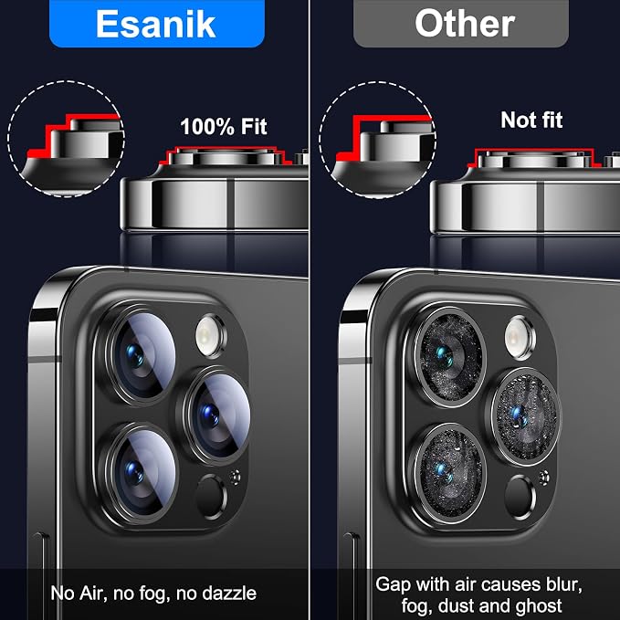 Esanik Upgrade 2 Pack for iPhone 14 Pro/iPhone 14 Pro Max Camera Lens Protector - Image 3