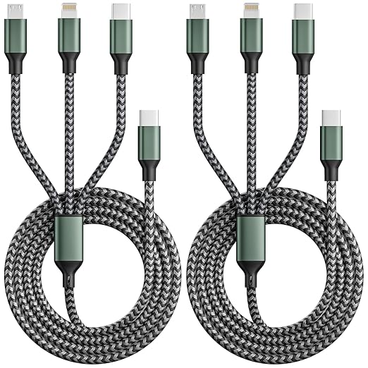 3 in 1 USB C to Multi Charging Cable, Travel Charger Cables by Firsting