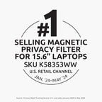 Kensington MagPro™ Magnetic Laptop Privacy Screen 15.6 inch, Removable 16:9 - Image 7