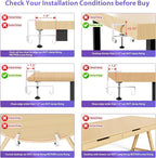 Univivi No Drill Under Desk Cable Management Tray, Clamp/Screw Mount Desk Cable - Image 5