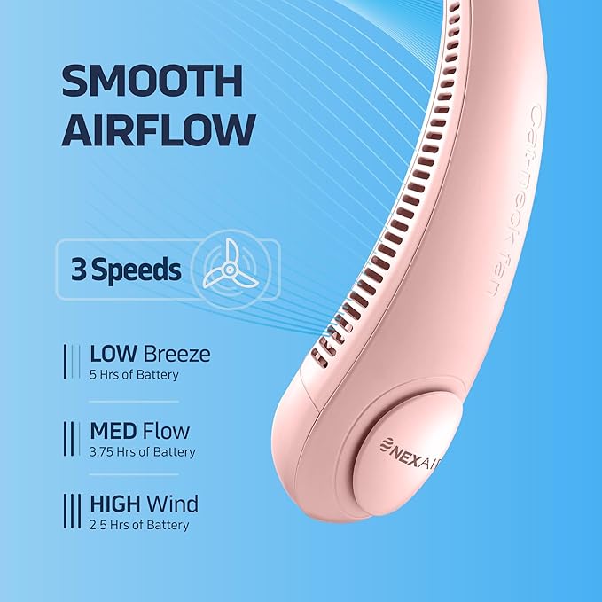 Portable Neck Fan -3 Speed Rechargeable Bladeless Neck Cooler, Personal Neck Fan - Image 3
