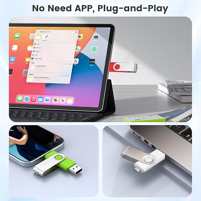 Customizable 16GB Flash Drive 10 Pack, ABLAZE Dual USB 2.0+ Type C Thumb Drives - Image 7