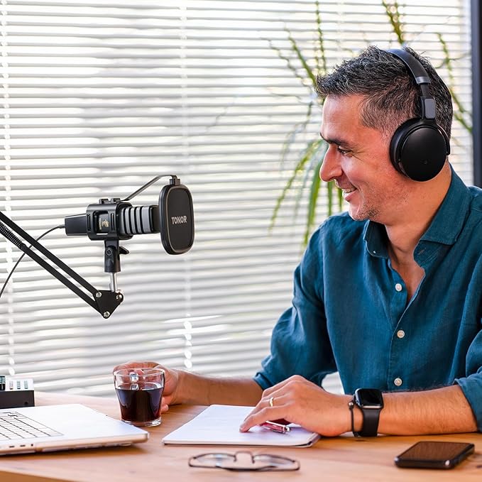 TONOR USB Microphone Kit, PC Podcast Recording Cardioid Condenser Computer Mic - Image 8