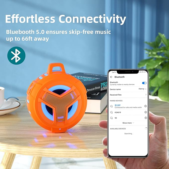 EBODA Bluetooth Shower Speaker, IPX7 Waterproof Portable Wireless Small Mini - Image 5