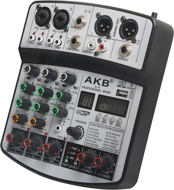 Dj Mixers 4 Channel Audio Mixer Sound Board - Image 4