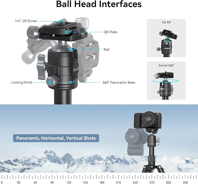 SmallRig VT-20 Aluminum Mini Tripod, Compact Desktop Tripods - Image 9