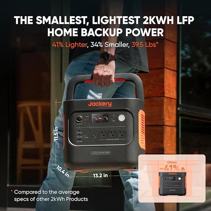 Jackery Explorer 2000 v2 Solar Generator and 500W Solar Panel, 2042Wh LiFePO4 - Image 3