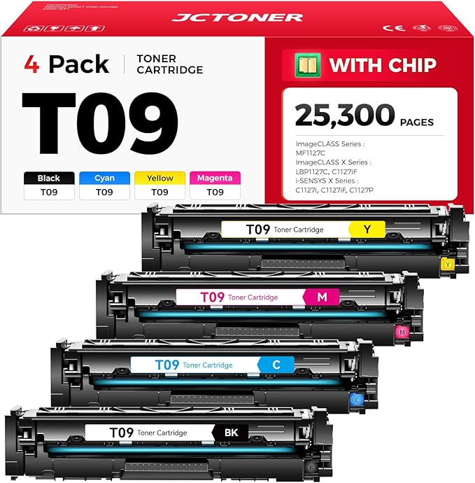 T09 Toner Cartridge Set 4-Pack by JCTONER