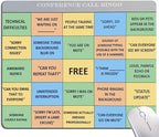 Conference Call Bingo Mouse Pad, Personalized Mouse Mat Waterproof Non-Slip by SANWUMIAN
