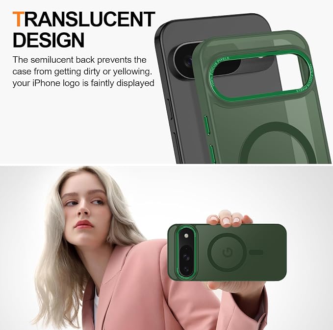 Magnetic for Google Pixel 9/Pixel 9 Pro Case, Shockproof Slim Translucent Matte - Image 4
