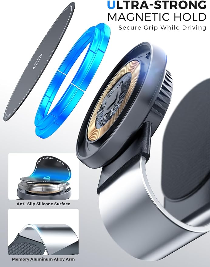 eSamcore for Magsafe Car Mount Charger, Wireless Magnetic Car Phone Holder - Image 8