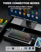 AULA F75 Pro Wireless Mechanical Keyboard, 75% Hot Swappable Custom Keyboard - Image 3