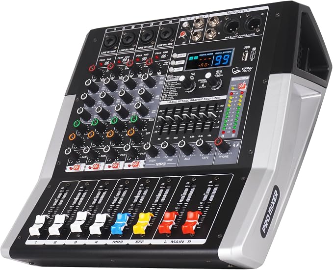 TF400 Dj Mixer 4 Channel Audio Mixer Bluetooth Sound Bar by Yamnweo