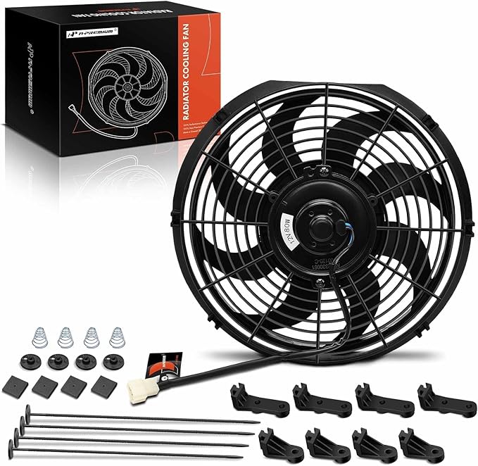 A-Premium 12'' 12 inch Slim Fan Pull Universal Electric Radiator Cooling Fan by A-Premium
